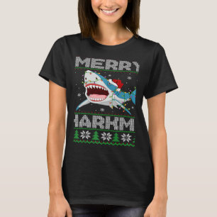 Shark Christmas Lights Shark Ugly Merry Sharkmas T-Shirt
