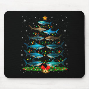 Shark Christmas Tree Ornament Funny Shark Lovers X Mouse Pad