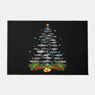 Shark Christmas Tree Shark Lovers Gifts Men Women Doormat