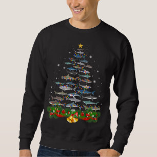 shark christmas tree shark lovers gifts men women sweatshirt