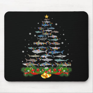 Shark Christmas Tree Shark Lovers Gifts Mouse Pad