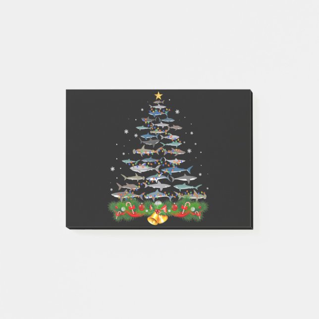 Shark Christmas Tree Shark Lovers Gifts Post-it Notes (Front)