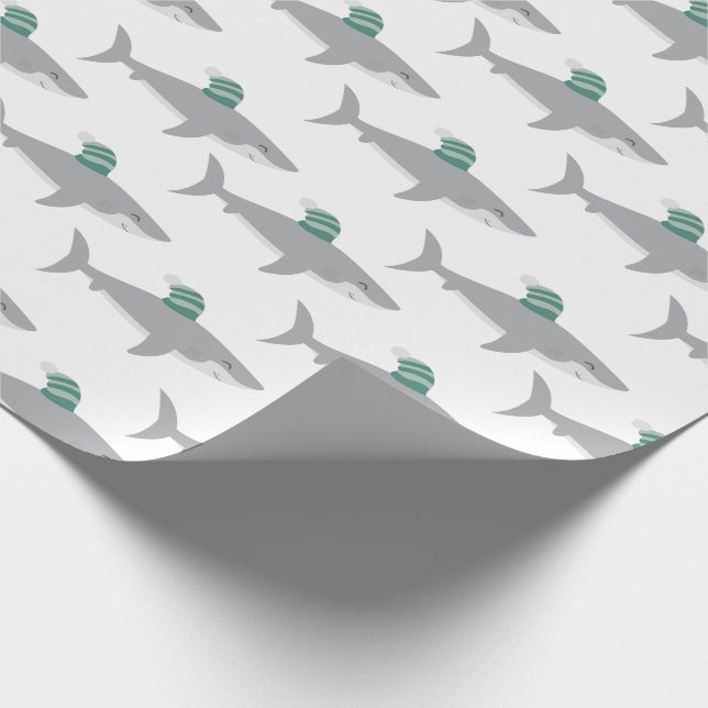 Shark Christmas Wrapping Paper (Corner)