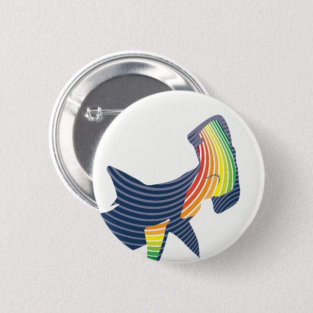 Shark Colour Swirl 2 Inch Round Button (Front & Back)