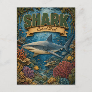 Shark Coral Reef POPCUT Postcard