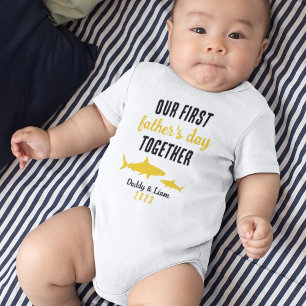 Shark Custom Matching First Father's Day Cute Baby Bodysuit