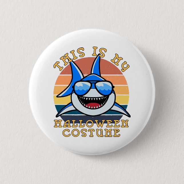 Shark Daddy Spooky Sunset Funny 2 Inch Round Button (Front)