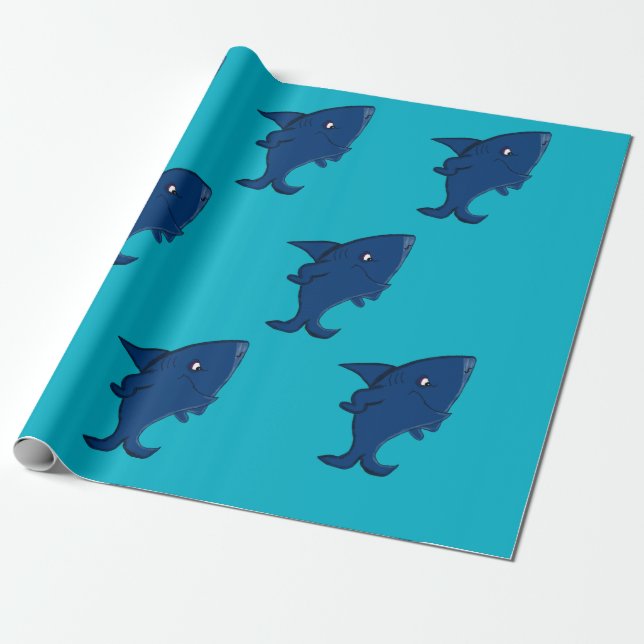 Shark design wrapping paper (Unrolled)