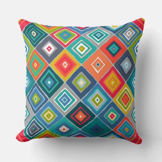 shark diamond throw pillow (Front)