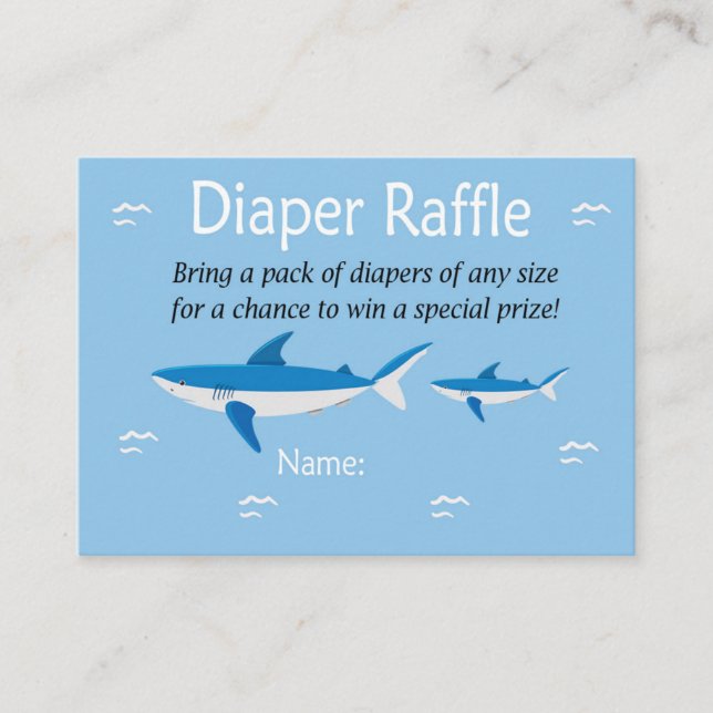 Shark Diaper Raffle Tickets (Front)