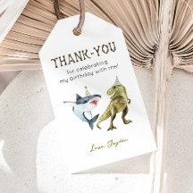Shark & Dinosaur Birthday Thank You