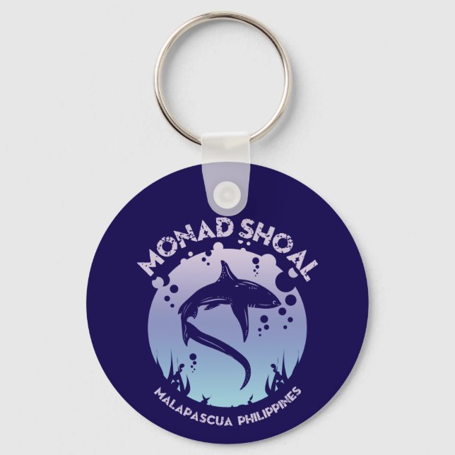 Shark Diving At Monad Shoal Keychain (Front)
