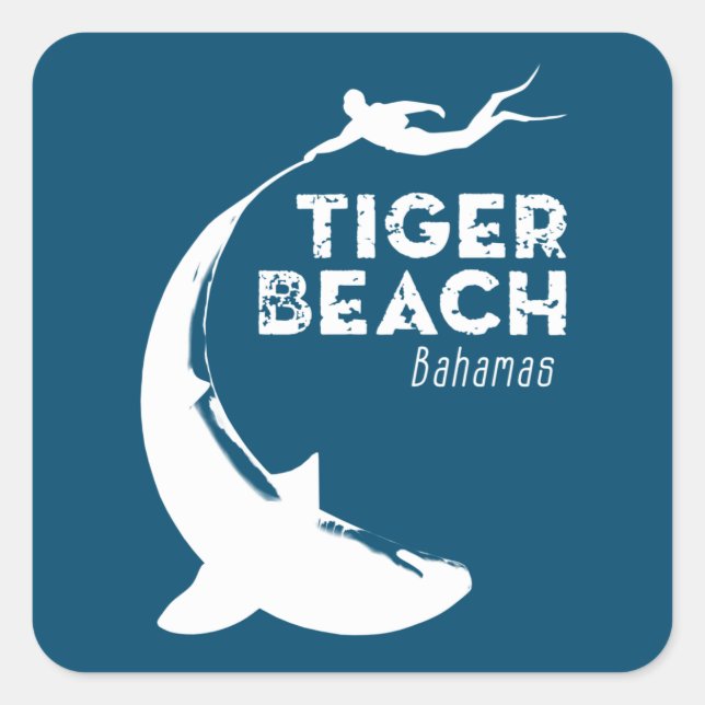 Shark Diving at Tiger Beach Square Sticker (Front)