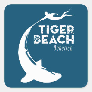 Shark Diving at Tiger Beach Square Sticker