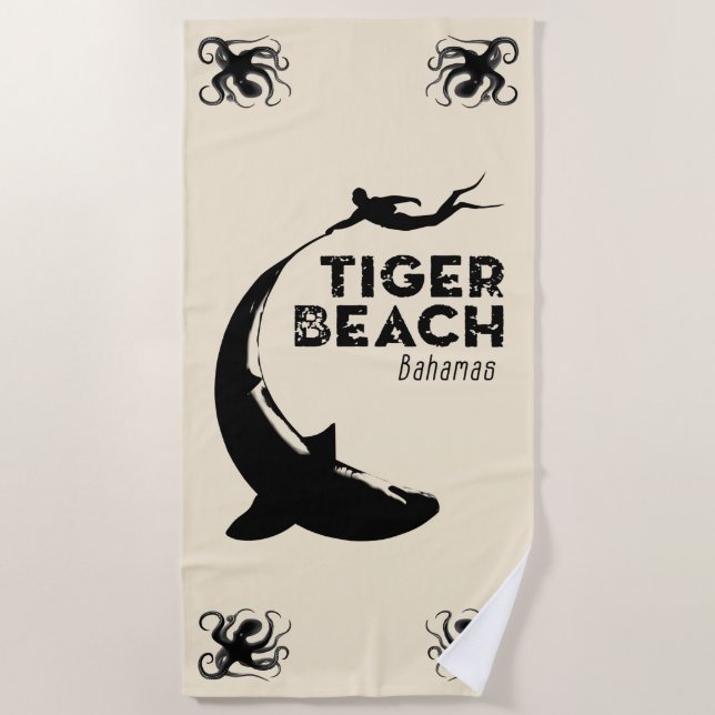 Shark Diving at Tiger Beach Towel (Front)
