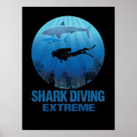 Shark Diving Extreme Scuba Diver