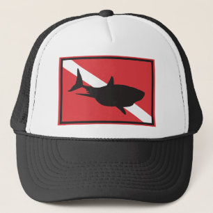 Shark Diving Flag Trucker Hat