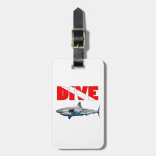 Shark Diving Luggage Tag