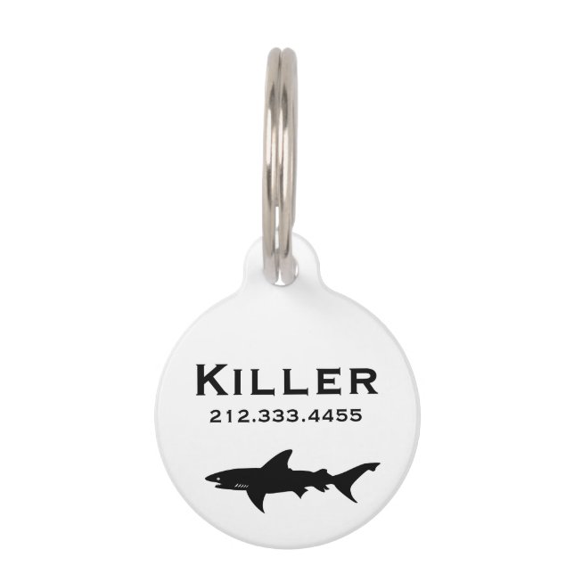 Shark Drawing Pet Tag (Back)