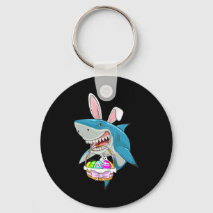 Shark Easter Bunny Egg Basket Funny Boys Girls Kid Keychain