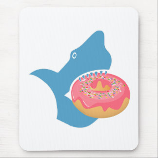 Shark eating a doughnut mouse pad