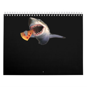 Shark Eating Pizza Shark Lovers Funny Gifts Calendar