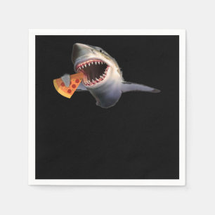 Shark Eating Pizza Shark Lovers Funny Gifts Napkin