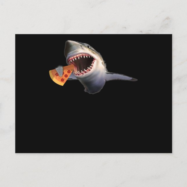 Shark Eating Pizza |  Shark Lovers Funny Kids Gift Postcard (Front)