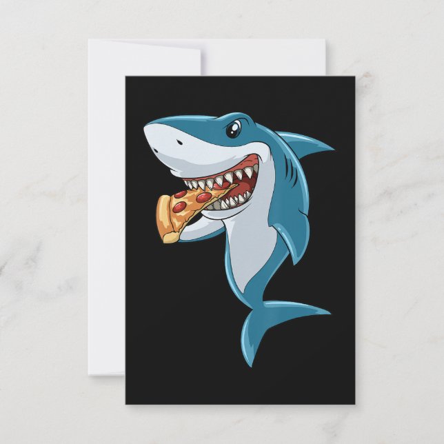 Shark Eating Pizza Shark Lovers Pizza Lovers Thank You Card (Front)
