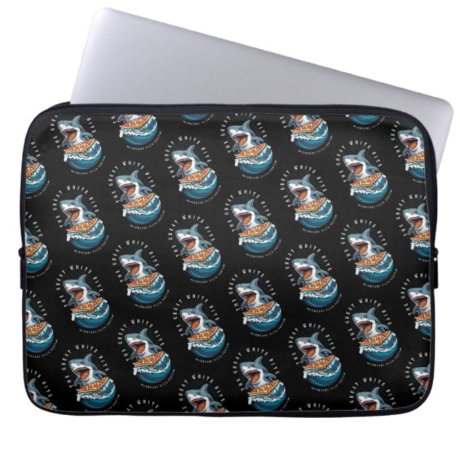 Shark Eating Pizza | The Great White Bite Jawsome  Laptop Sleeve (Front)
