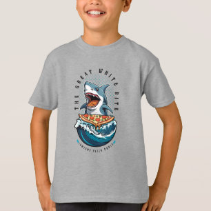 Shark Eating Pizza   The Great White Bite Jawsome  T-Shirt