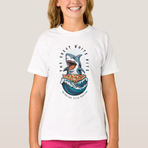 Shark Eating Pizza   The Great White Bite Jawsome  T-Shirt
