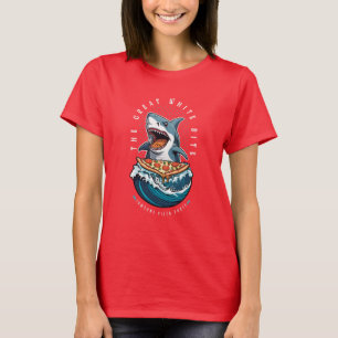 Shark Eating Pizza The Great White Bite Jawsome T-Shirt