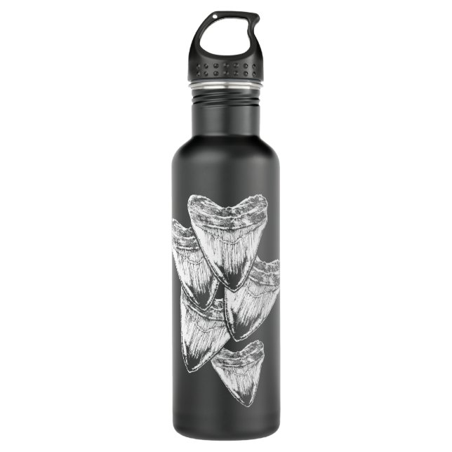 Shark enthusiasts Megalodon fossil tooth 710 Ml Water Bottle (Front)