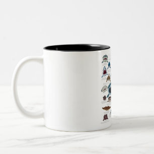 Shark Faces Which Face Do You Want To Encounter Two-Tone Coffee Mug