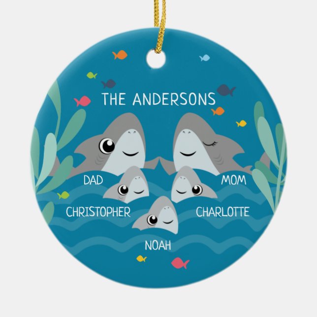 Shark Family Ornament (Front)