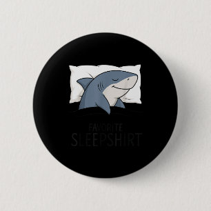 Shark Favorite Sleepshirt Sleeng Pajamas Boys Girl 2 Inch Round Button