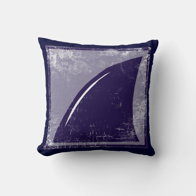 shark fin blue-colour throw pillow (Front)