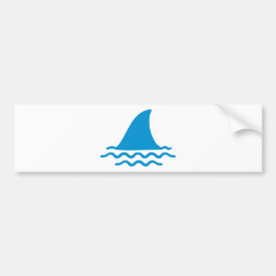 Shark fin bumper sticker