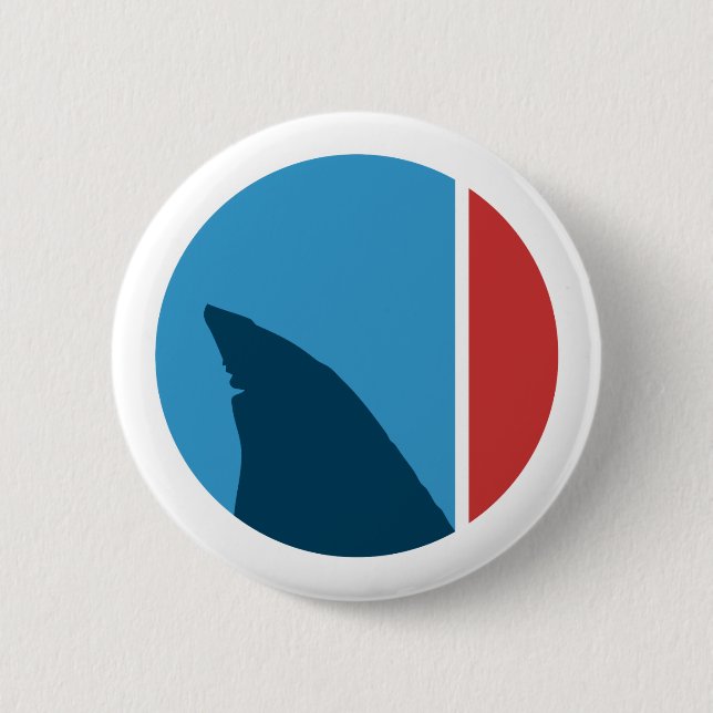 shark fin circle 2 inch round button (Front)