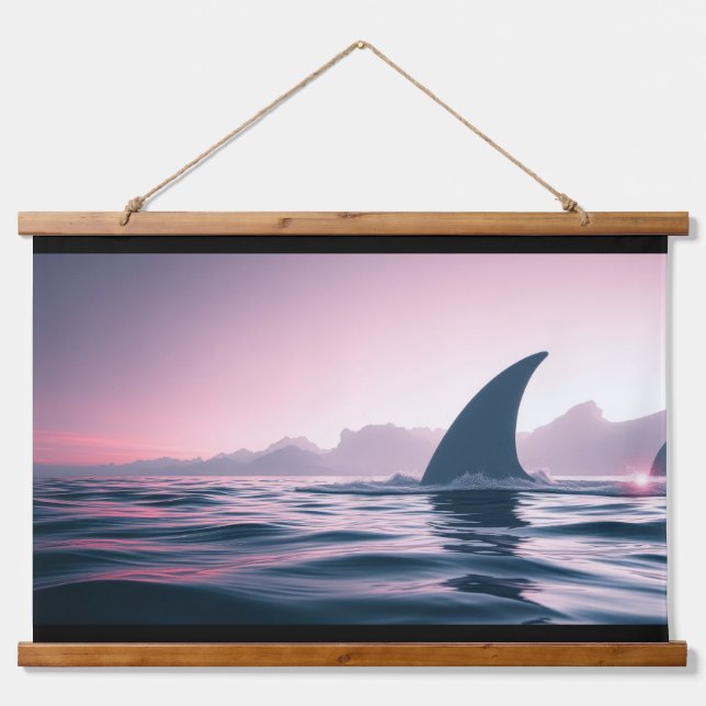 Shark Fin Power Hanging Tapestry (Front)