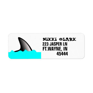 Shark fin Return Address Label