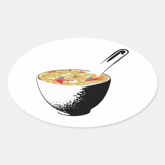 shark fin soup oval sticker (Front)
