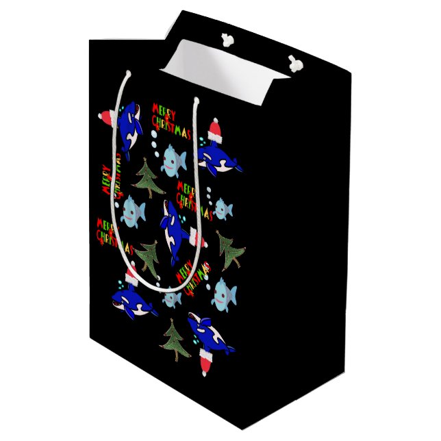 Shark Fish Christmas Gift Bags (Back Angled)