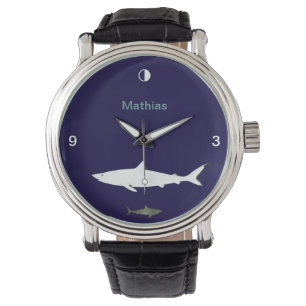 shark fish hour personalized watch