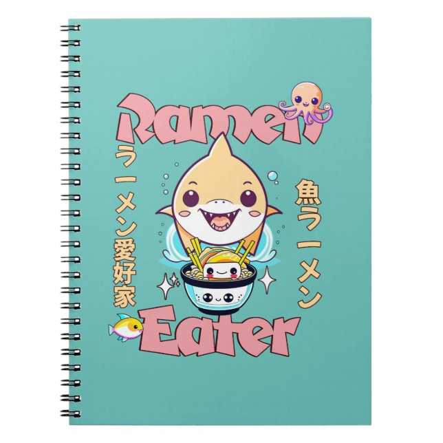 Shark Fish Ramen Eater - Asian food Lovers! Notebook (Front)