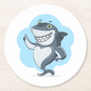 Shark Fish Swim Home Personalize Destiny Destiny'S Round Paper Coaster