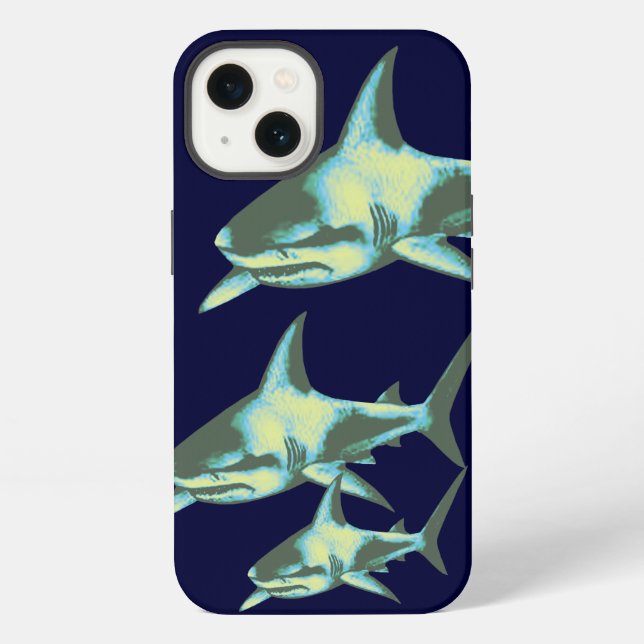Shark fish, wild animals iPhone case (Back)