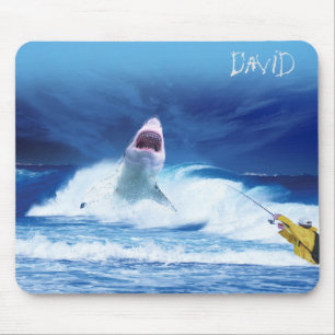 Shark Fisherman Mouse Pad