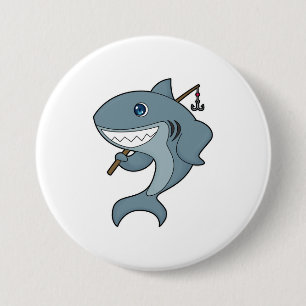 Shark Fishing Fisher Finshing rod 3 Inch Round Button